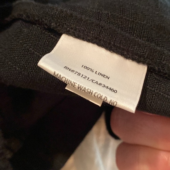 Eileen Fisher 100% Linen Black Button Front Blazer Jacket Size Small - Picture 8 of 8